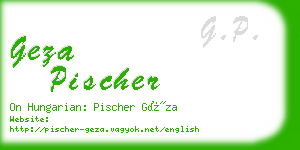 geza pischer business card